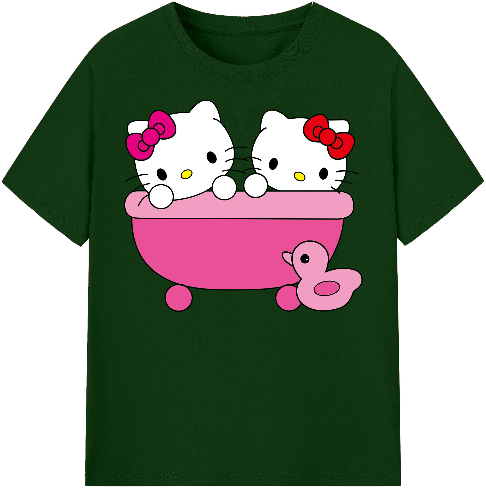 （画像用） Hello Kitty ハローキティ 綿100％半袖Tシャツ（フロントプリント）